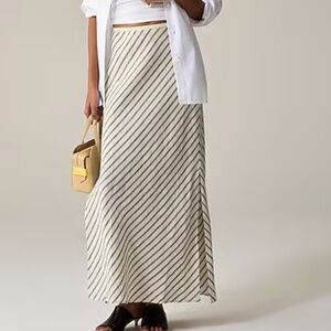 NWT J.Crew Linen Striped Maxi Skirt